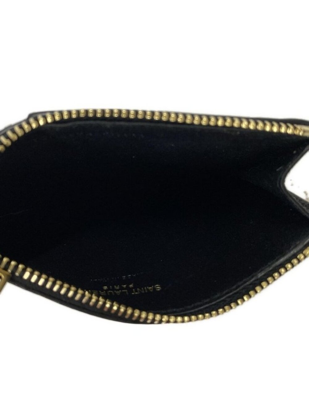 Saint Laurent Paris Coin Case Tiny Cassandra Fragment Zip Black with Card - Picture 3 of 4